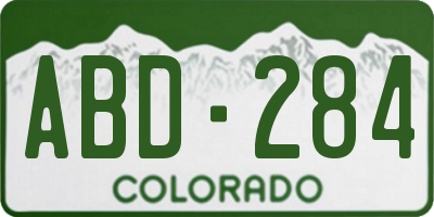 CO license plate ABD284