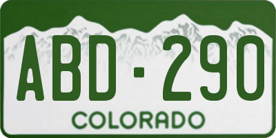 CO license plate ABD290