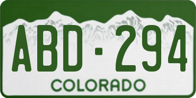CO license plate ABD294