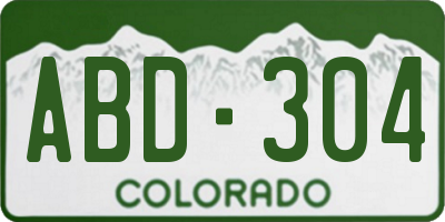 CO license plate ABD304