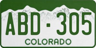 CO license plate ABD305