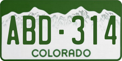 CO license plate ABD314