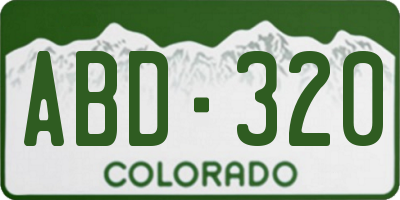 CO license plate ABD320