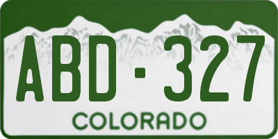 CO license plate ABD327