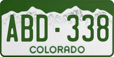 CO license plate ABD338