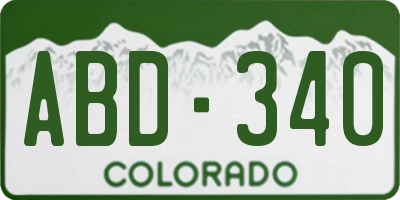 CO license plate ABD340