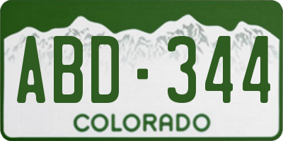 CO license plate ABD344