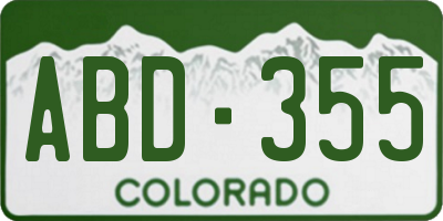 CO license plate ABD355