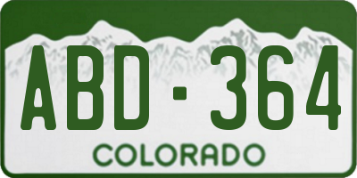 CO license plate ABD364