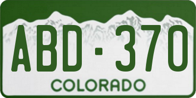 CO license plate ABD370