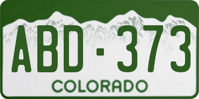 CO license plate ABD373