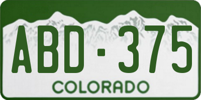 CO license plate ABD375