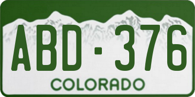 CO license plate ABD376