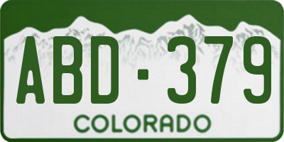 CO license plate ABD379