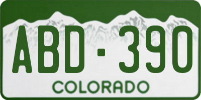 CO license plate ABD390
