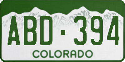 CO license plate ABD394