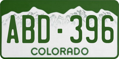CO license plate ABD396