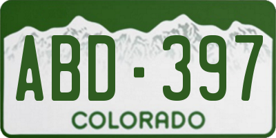 CO license plate ABD397