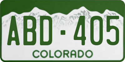 CO license plate ABD405