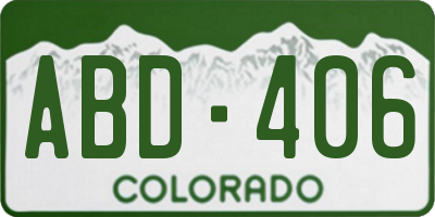 CO license plate ABD406