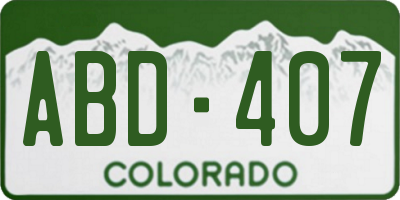 CO license plate ABD407