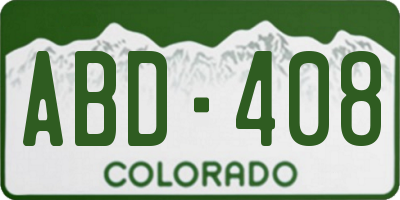 CO license plate ABD408