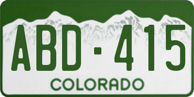 CO license plate ABD415