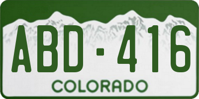 CO license plate ABD416