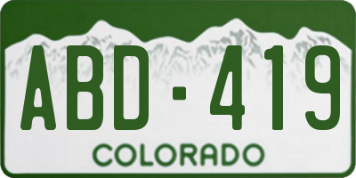 CO license plate ABD419