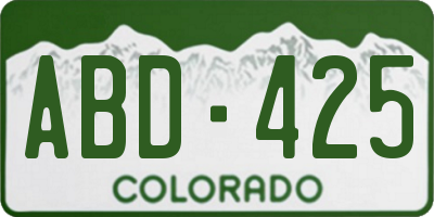 CO license plate ABD425