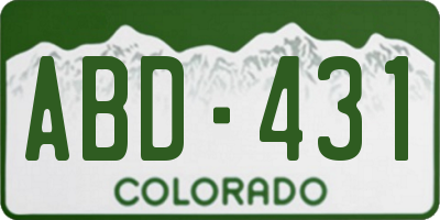 CO license plate ABD431