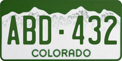 CO license plate ABD432