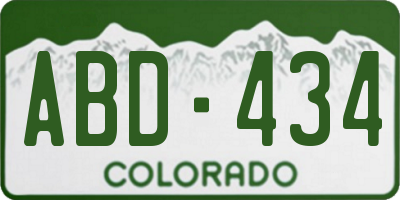 CO license plate ABD434