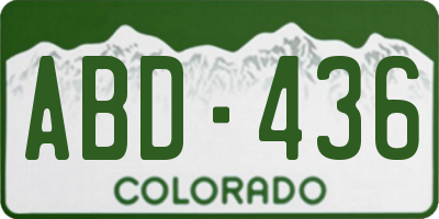 CO license plate ABD436