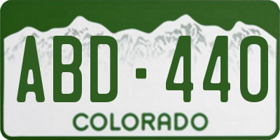 CO license plate ABD440