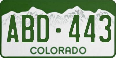 CO license plate ABD443