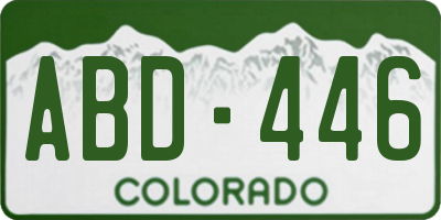 CO license plate ABD446