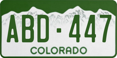 CO license plate ABD447