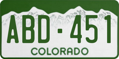CO license plate ABD451
