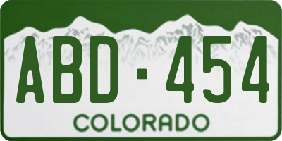 CO license plate ABD454