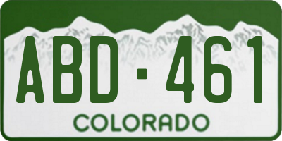 CO license plate ABD461