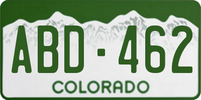 CO license plate ABD462