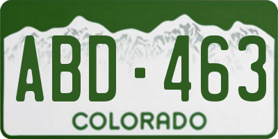 CO license plate ABD463