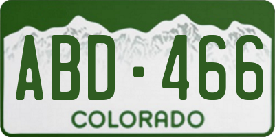 CO license plate ABD466