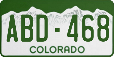 CO license plate ABD468