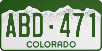 CO license plate ABD471