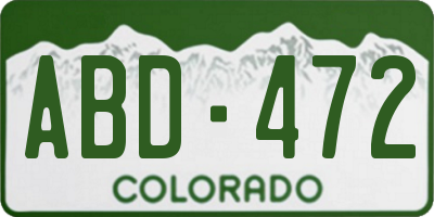 CO license plate ABD472