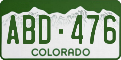 CO license plate ABD476