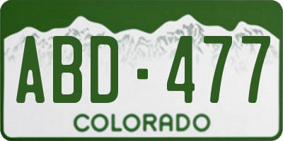 CO license plate ABD477