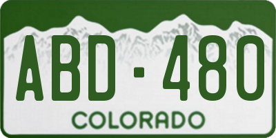 CO license plate ABD480